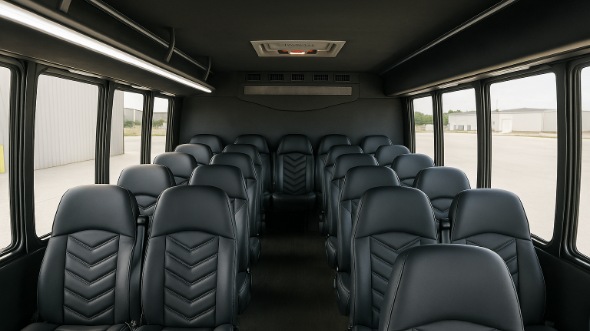 Interior of Charter Bus Company Waterbury's 15 Passenger Minibus in Waterbury