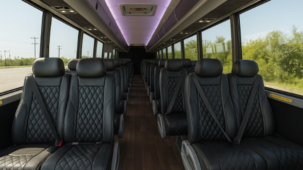 Interior of Charter Bus Company New York's 20 Passenger Mini bus in New York