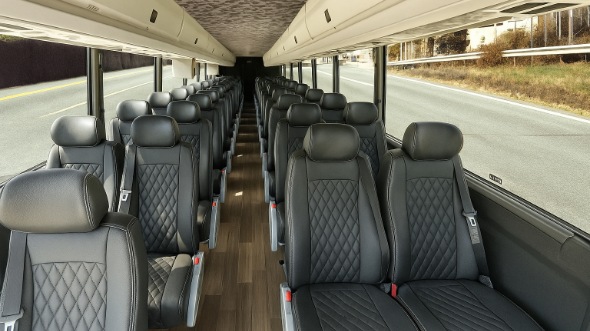 Interior of Charter Bus Company Meriden's 35 Passenger Minibus in Meriden