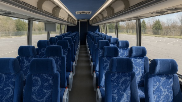Interior of Charter Bus Company Boston's 50 Passenger Charter Bus in Boston