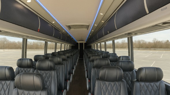 Interior of Charter Bus Company New York's 54 Passenger Charter Bus in New York